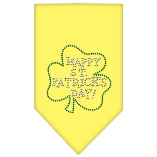 Happy St Patrick's Day Rhinestone Bandana Yellow Large